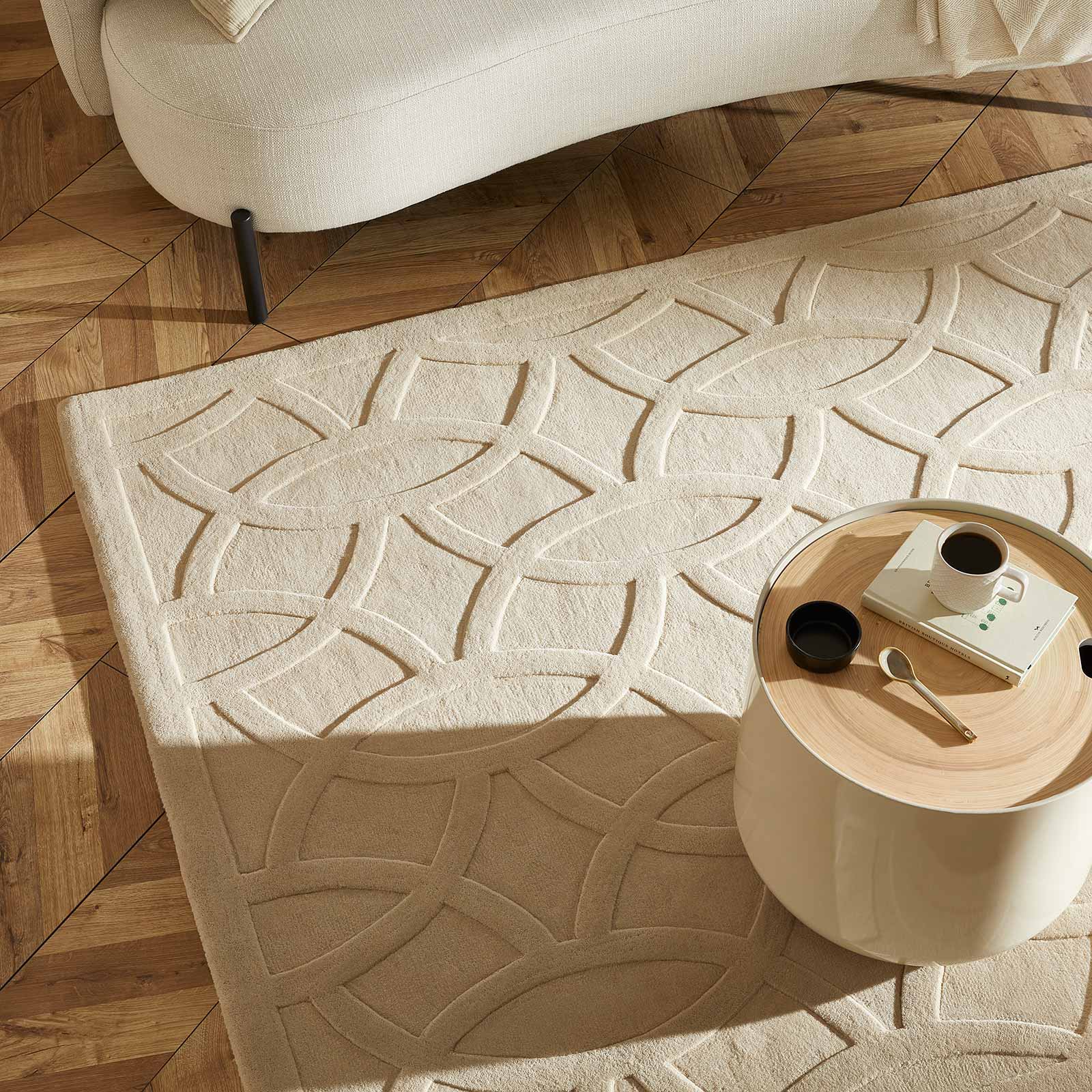 Concept Looms Teppich Priory PR 101 CIRCLES BEIGE Closer 3