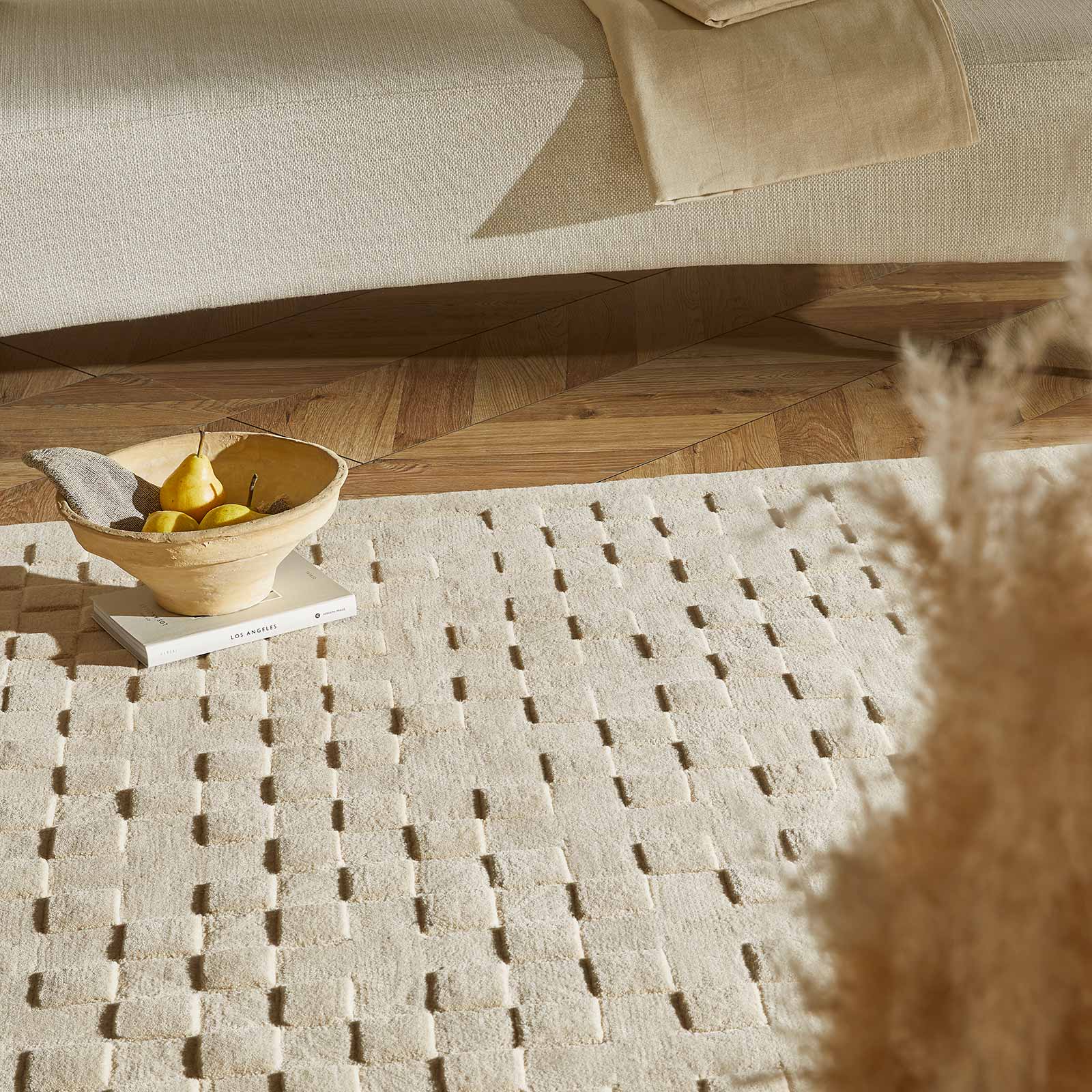 Concept Looms Teppich Priory PR 102 SQUARES BEIGE interior 1