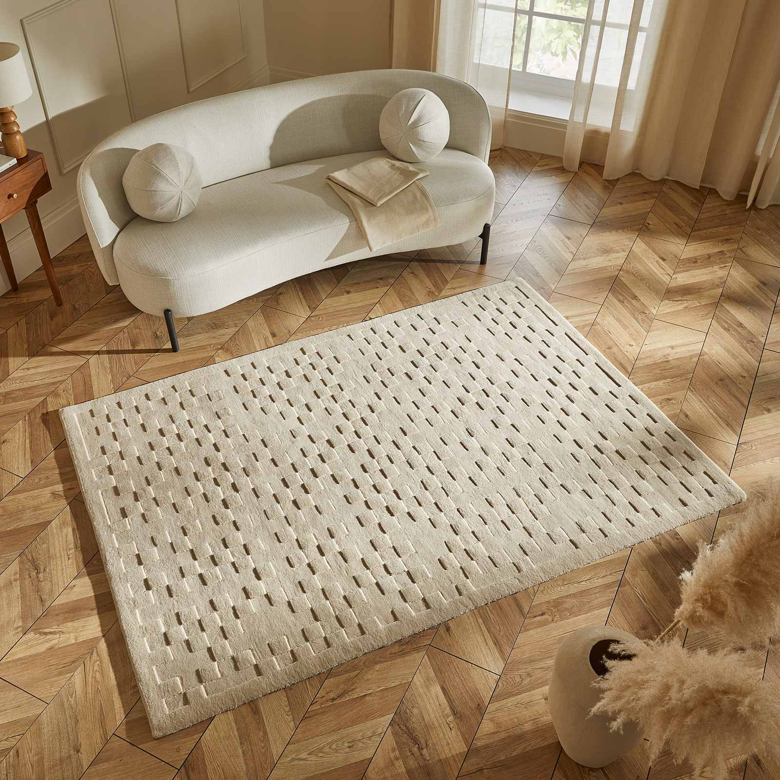 Concept Looms Teppich Priory PR 102 SQUARES BEIGE