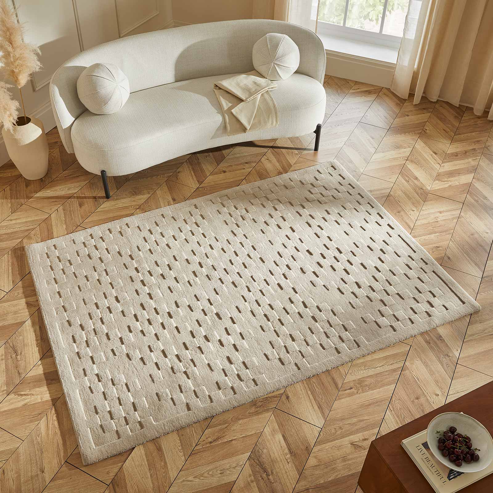 Concept Looms Teppich Priory PR 102 SQUARES TAUPE