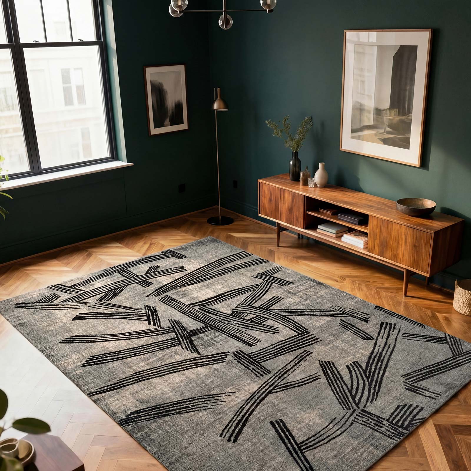 Louis De Poortere teppich Meditation 2066 Kanji Dark Street interior