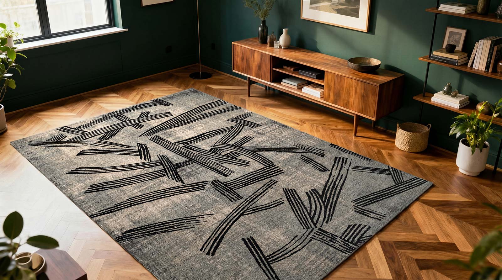 Louis De Poortere teppich Meditation 2066 Kanji Darkstreet interior 2