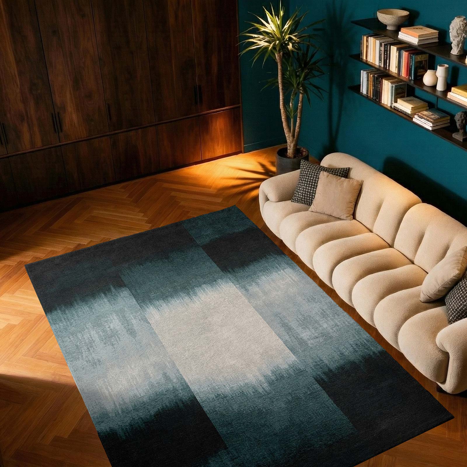 Louis De Poortere teppich Meditation 2073 Sendai Deep Water interior
