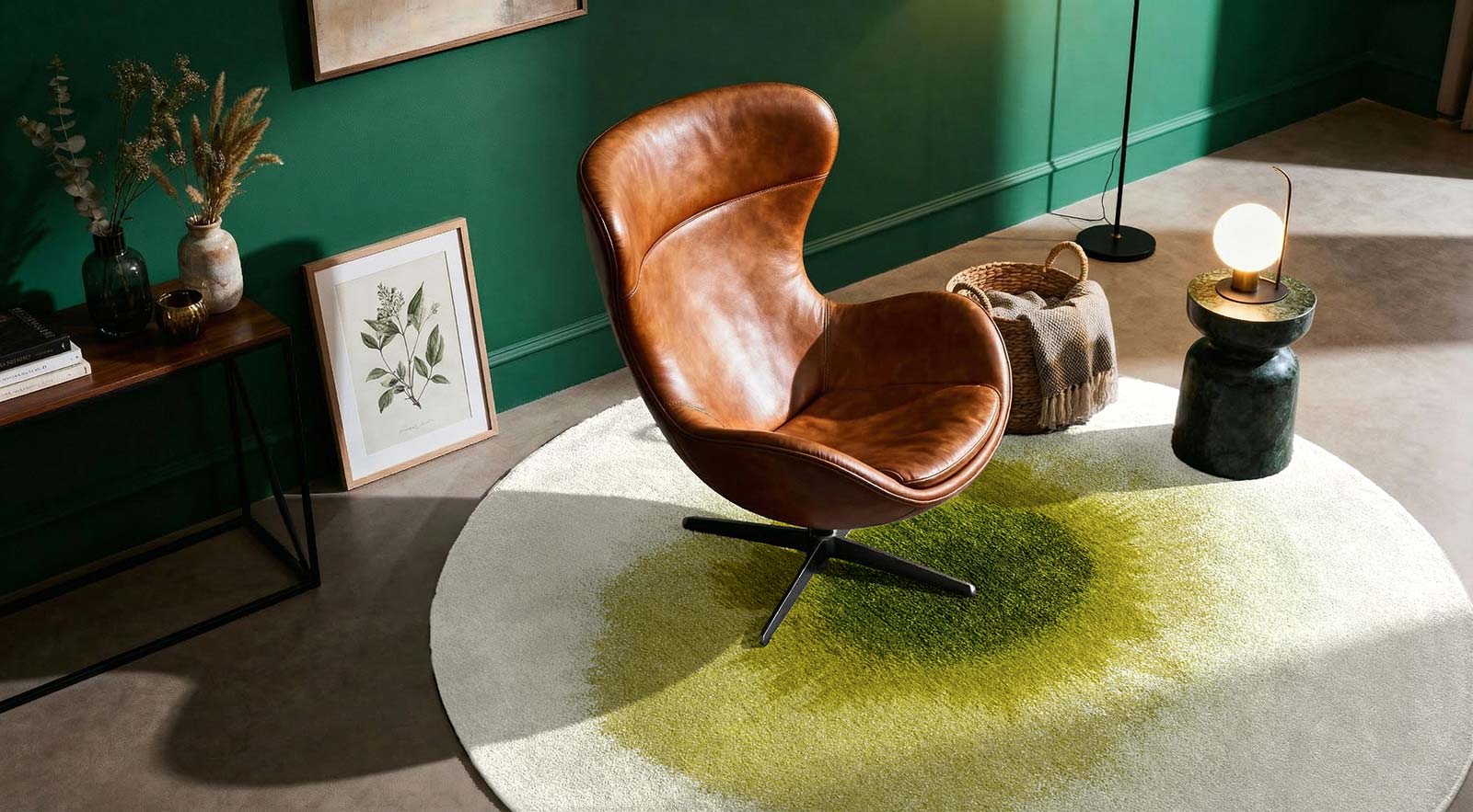 Louis De Poortere teppich Meditation 2105 Drop Green Pepper interior 2